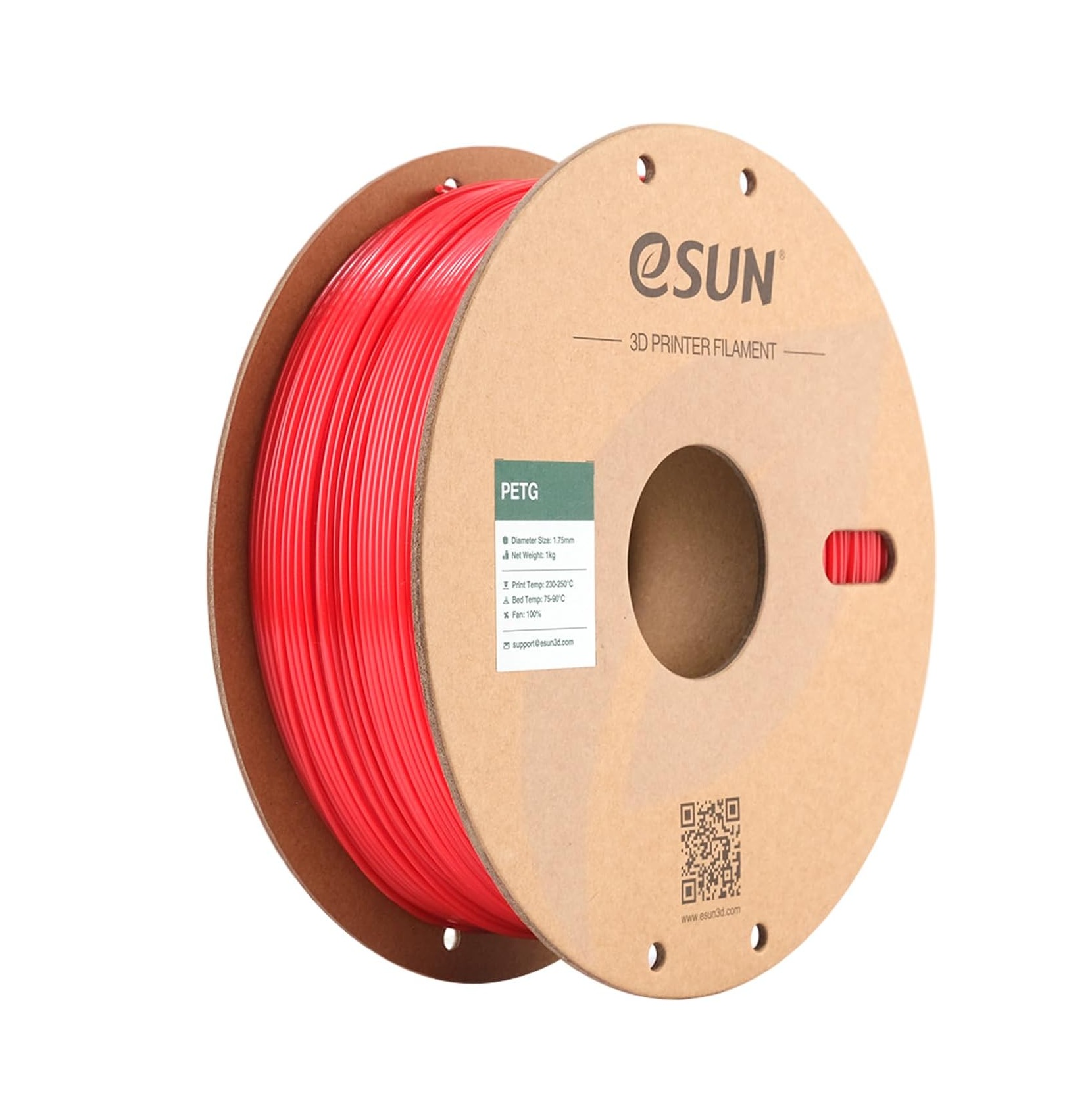 Filamento PETG rojo sólido eSUN